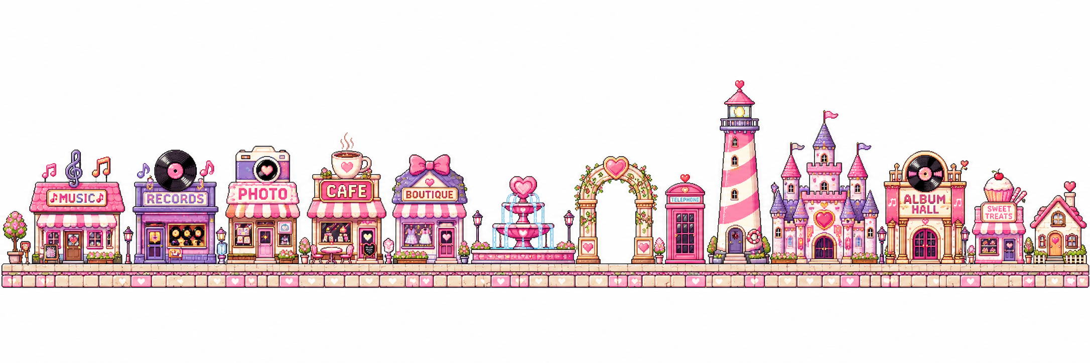 horizontal pixel game background strip